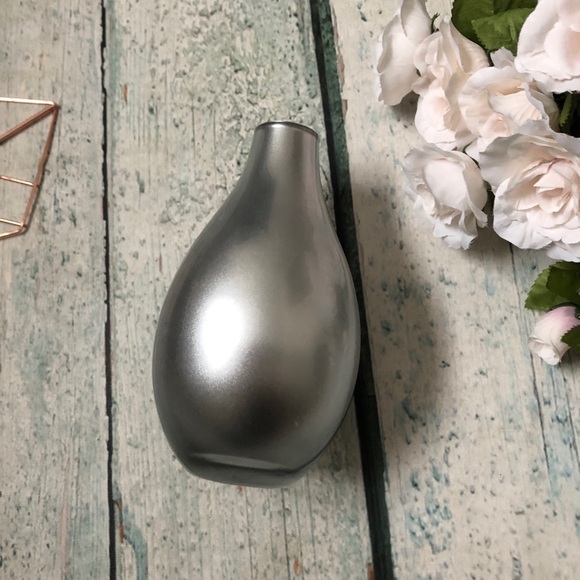 3/$25 silver vase glass shelf decor flower small